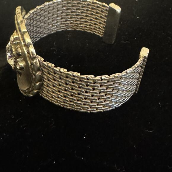 Brighton Galadriel Wide Cuff Crystal Silver Plated Fashion Jewelry Retired - Picture 2 of 4